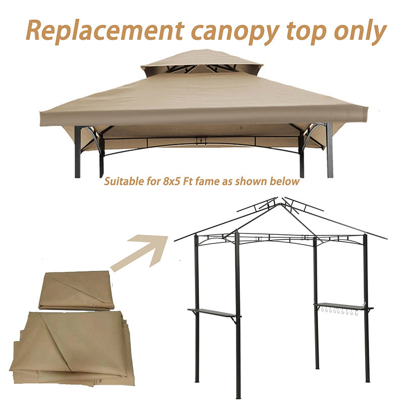 10x10 Gazebo Replacement Canopy Top Cover, 2Tier Waterproof Grill