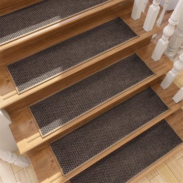Linen Woven Non-Slip Stair Treads Carpet 30 x 8 Inch