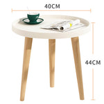 Wooden Round Side Table with Detachable Leg