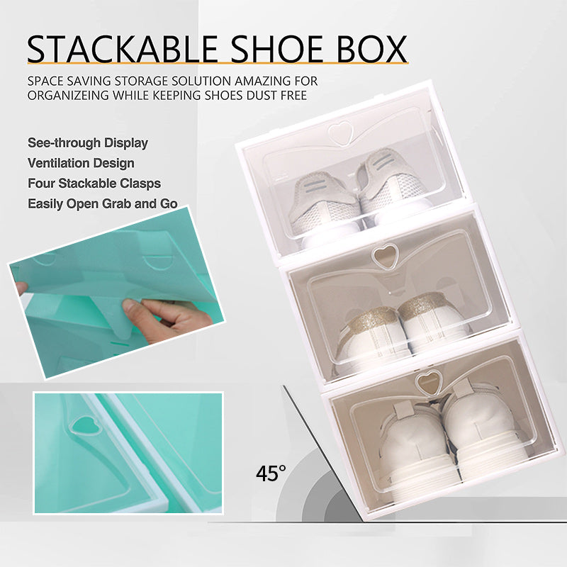 6/10 Pcs Stackable Shoe Storage Boxes