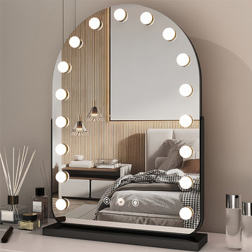 Arched Hollywood Lighted Makeup Mirror