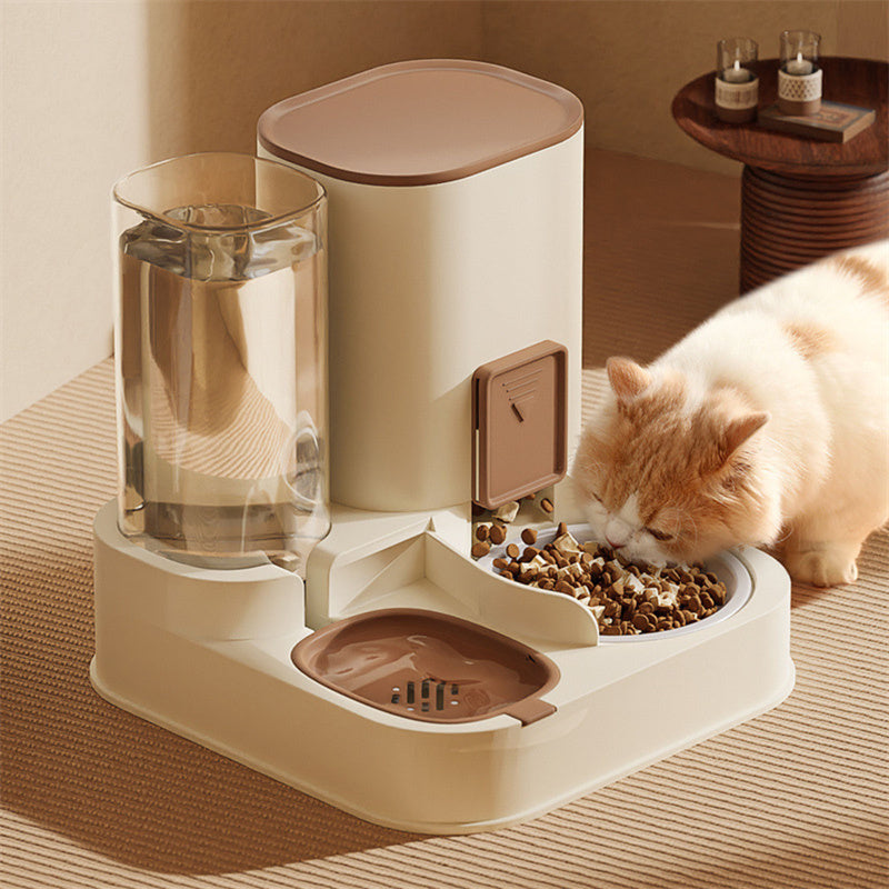 2-In-1 Automatic Cat Feeder Waterer, Cat Food and Water