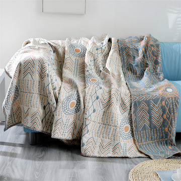 Soft Breathable Cotton Gauze Boho Blanket