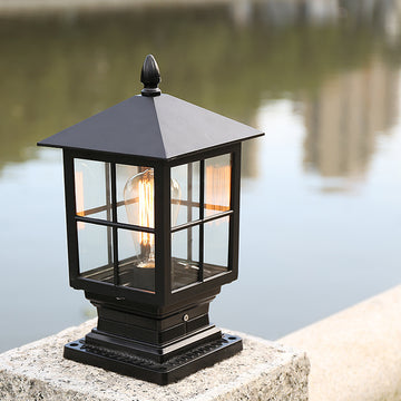 Waterproof Lantern Pier-Mount Outdoor Pillar Light