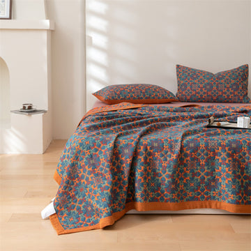 Boho Soft Breathable Reversible Cotton Quilt Blanket