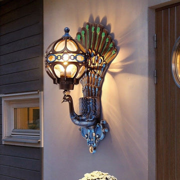 IP55 Peacock Waterproof Outdoor Wall Light