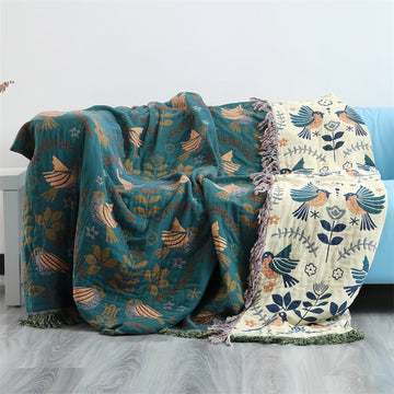 Cotton Boho Breathable Throw Blankets All Season