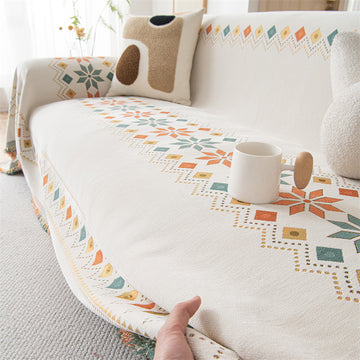 Bohemian Chenille Sofa Blanket Cover, Wear-Resistant Dirt Resistant 