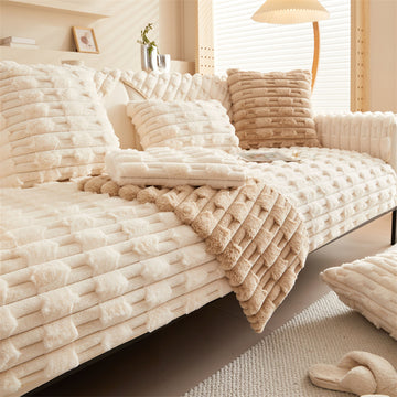 Fluffy Plush Furniture Protector Sofa Cover