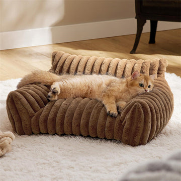 Calming Cat Couch Bed with Non-Slip Bottom