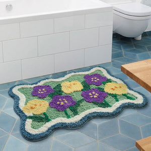 Super Soft Cotton Floral Bath Mat