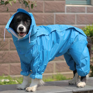 Waterproof Dog Raincoat with Hood and Leash Hole