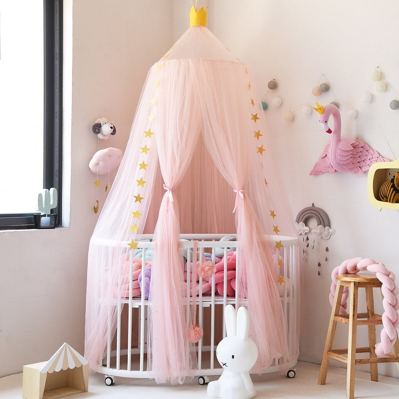 Princess Bed Canopy Tent with Lights,Lace Bed Curtains Mosquito