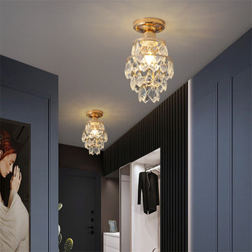 Crystal Flush Mount Hallway Ceiling Light