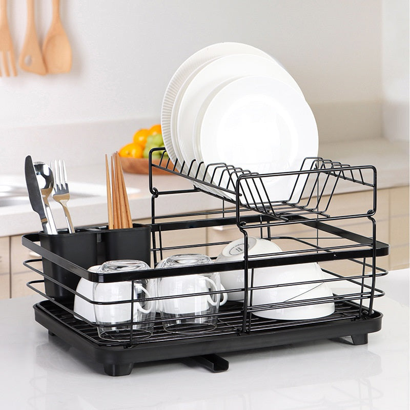 Detachable 2 Tier Dish Drying Rack for Kitchen