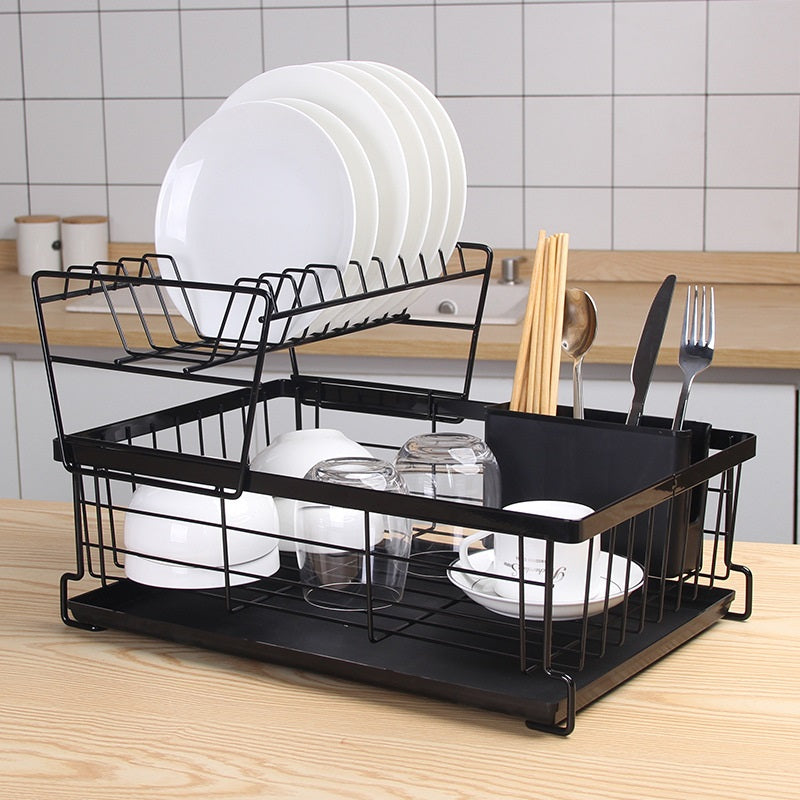 Detachable 2 Tier Dish Drying Rack for Kitchen