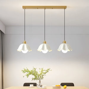 Modern Floral Brass 3-Light Kitchen Pendant Lighting for Island