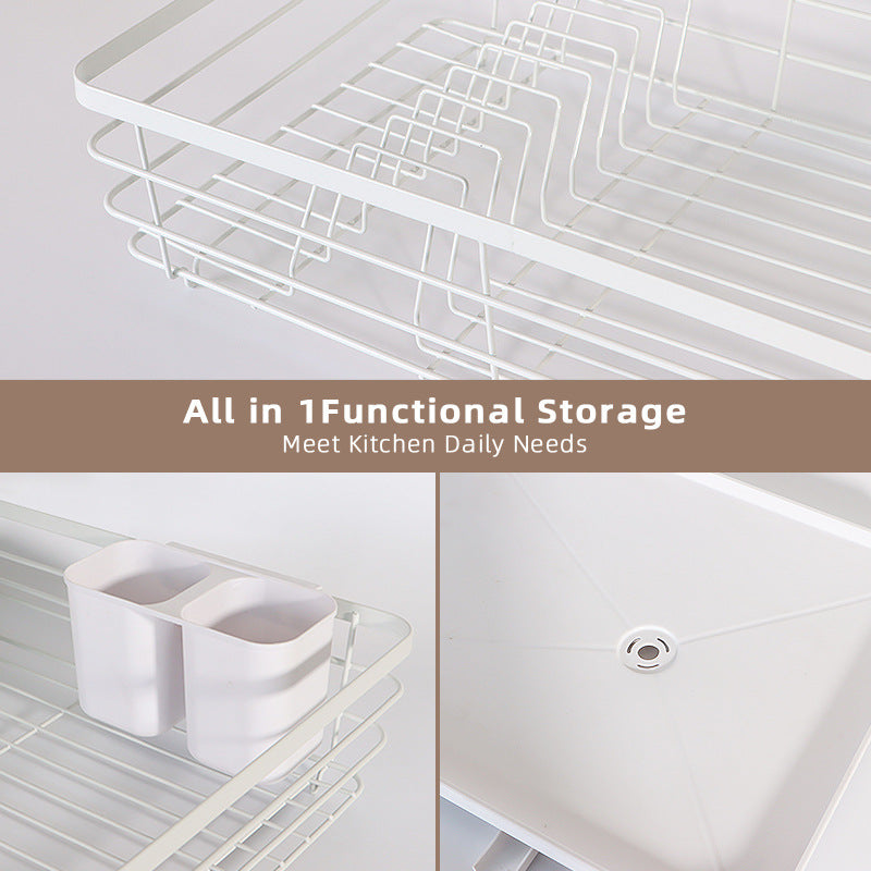 Detachable 2 Tier Dish Drying Rack for Kitchen