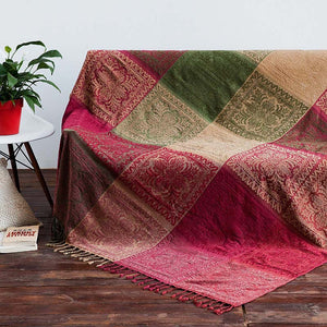 Bohemian Colorful Jacquard Fringed Blanket