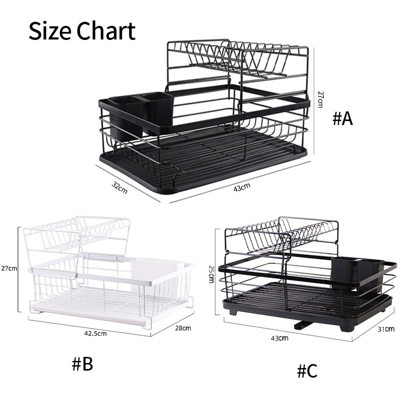 Detachable 2 Tier Dish Drying Rack for Kitchen