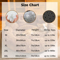 calming dog cuddler bed size chart