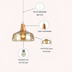 Modern Glass Pendant Lights Clear/Smoky/Amber