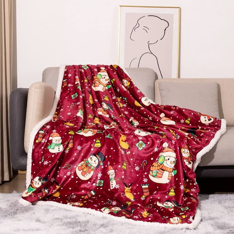 Christmas Sherpa Fleece Throw Blanket