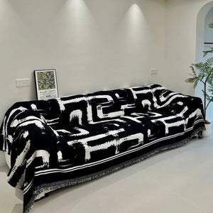 Printed Decorative Blankets with Tassel for Living Room