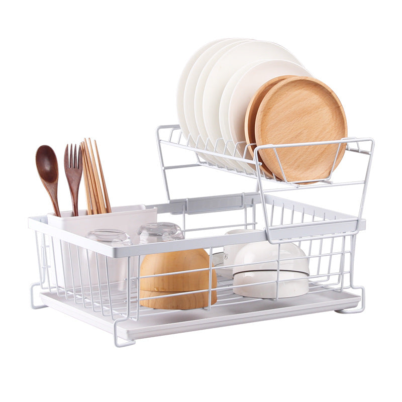 Detachable 2 Tier Dish Drying Rack for Kitchen