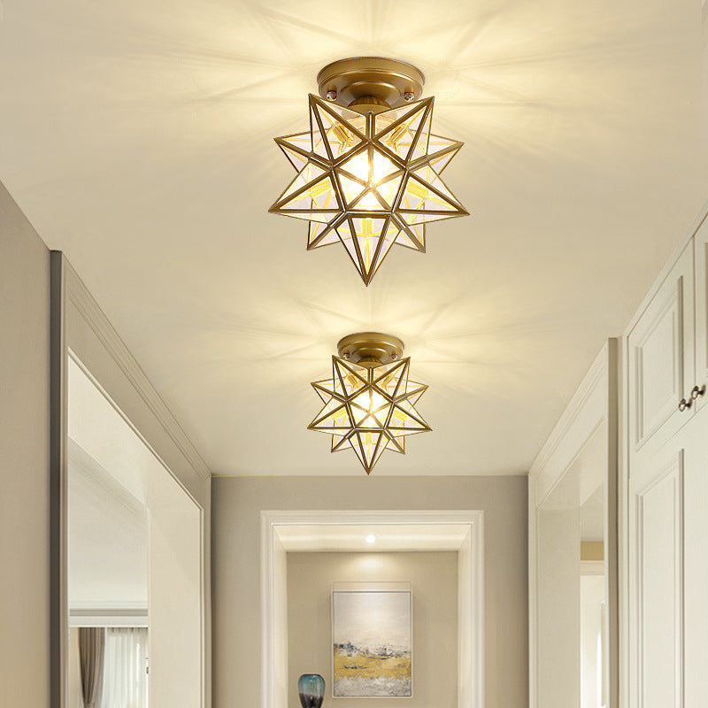Vintage Star Semi Flush Mount Ceiling Light Metal Shade, Modern ...