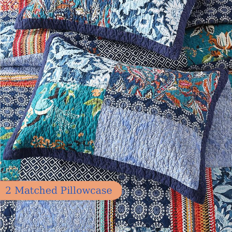 Bohemian Patchwork Bedspread Coverlet Set