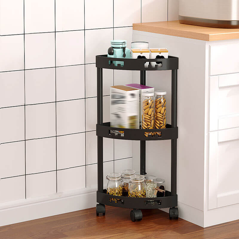 3/4-tier Bathroom Corner Shelf with Wheels