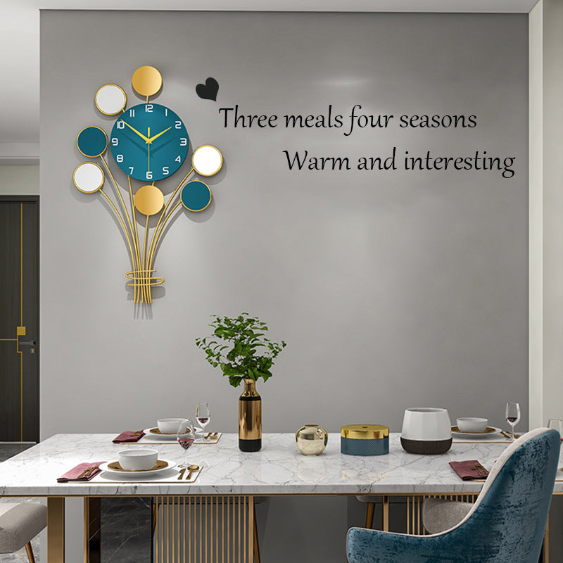 Creative Peacock Blue Balloon Wall Clock
