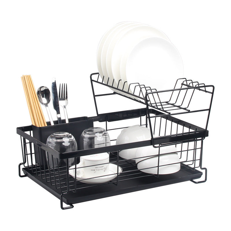 Detachable 2 Tier Dish Drying Rack for Kitchen
