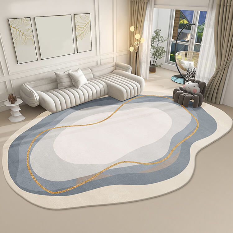 Irregular Shaped Area Rug for Living Room