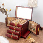 Wooden Jewelry Box with Mirror