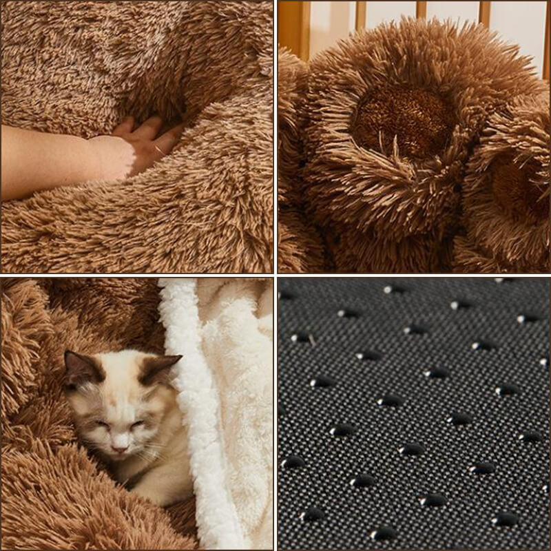 calming dog cuddler bed details