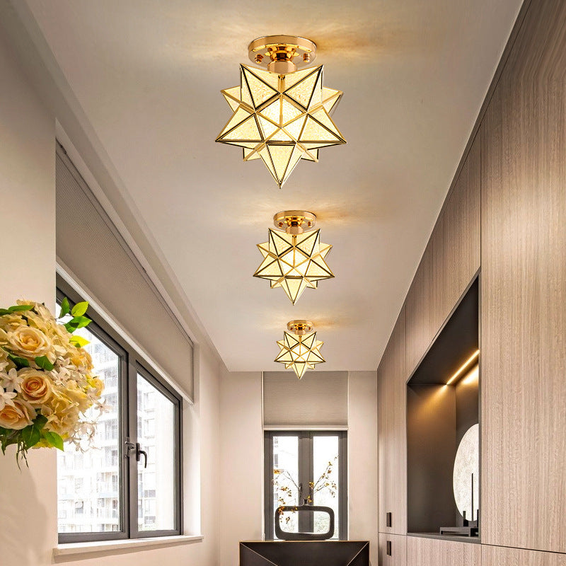 Vintage Star Semi Flush Mount Ceiling Light Metal Shade, Modern ...