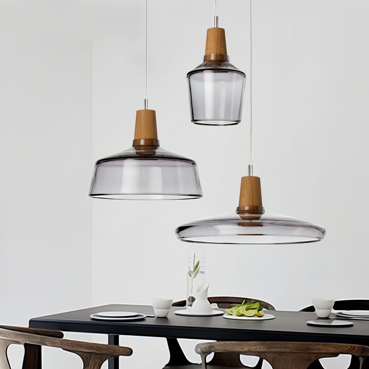 Modern Glass Pendant Lights Clear/Smoky/Amber