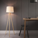 Wooden Tripod Floor Lamp for Living Room