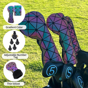 3Pcs Gradient Golf Head Cover