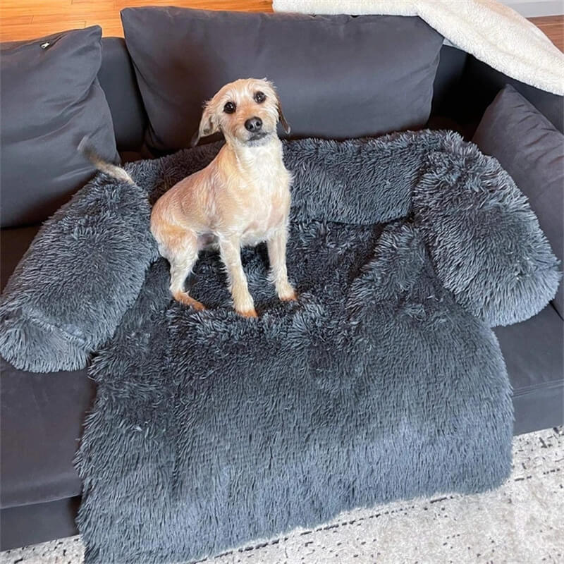 Faux fur dog cushion top