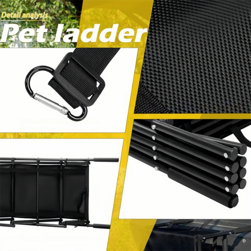 Swelt Ladder 4-Level Foldable Metal Dog Steps for Car, Dog Ramp Car Stair for Large ...