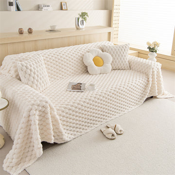Thick Faux Rabbit Fur Sofa Cover Throw Blanket