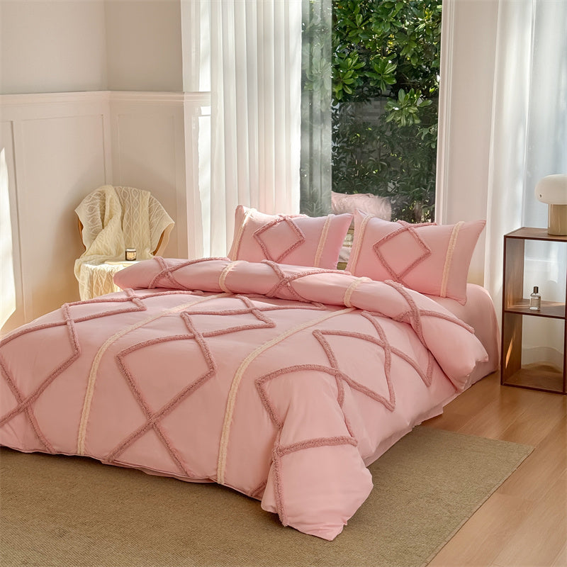 Boho Tufted 3 Piece Duvet Cover Set