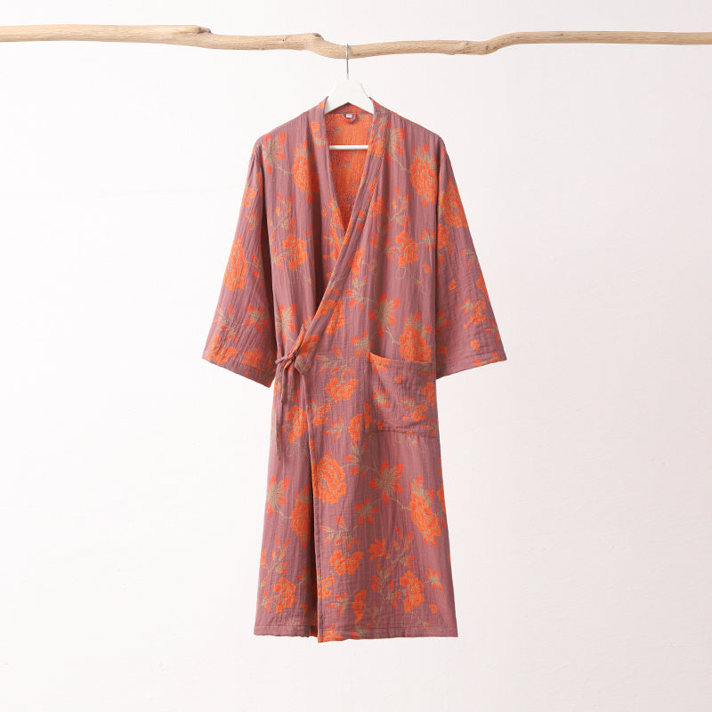 Soft Cotton Gauze Bath Robe for Women