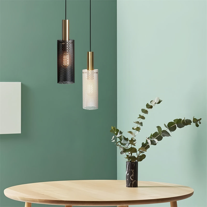 Vintage Cylinder Mesh Pendant Light
