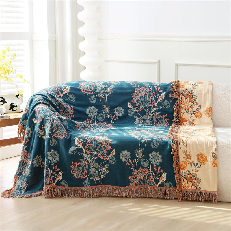 Reversible Cotton Gauze Blanket All Season