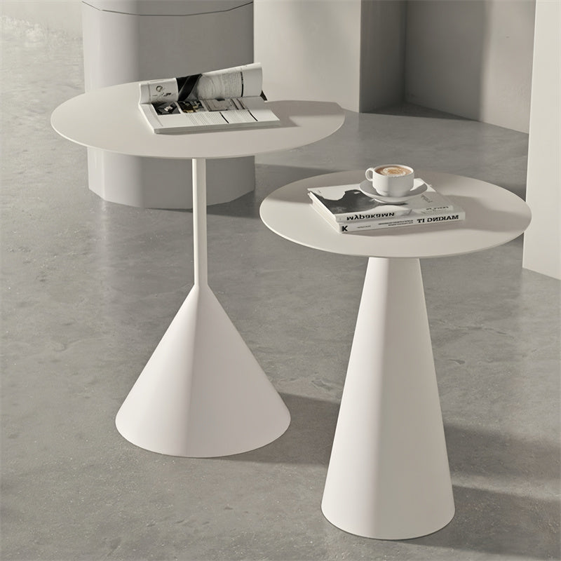 Round Metal Pedestal End Table Nesting Tables