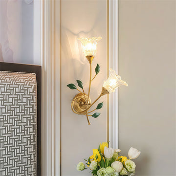 Flower Shape Glass Wall Sconce